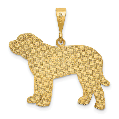 14k Textured Mastiff Dog Pendant