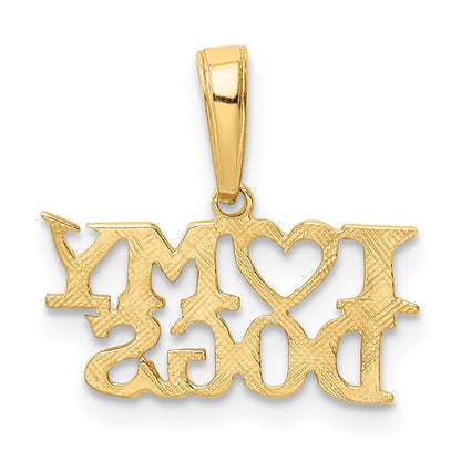 14k I HEART MY DOGS Pendant