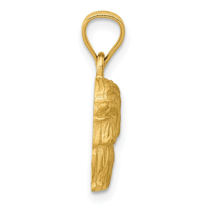 14K Satin Diamond-cut Shih Tzu Dog Pendant