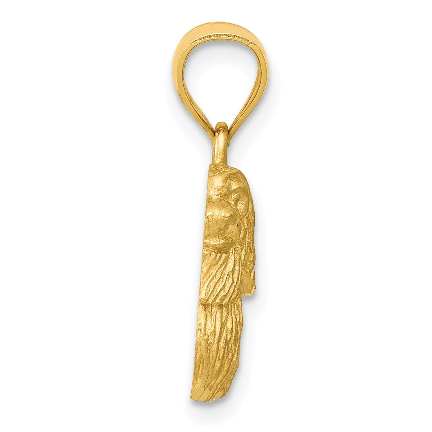 14K Satin Diamond-cut Shih Tzu Dog Pendant