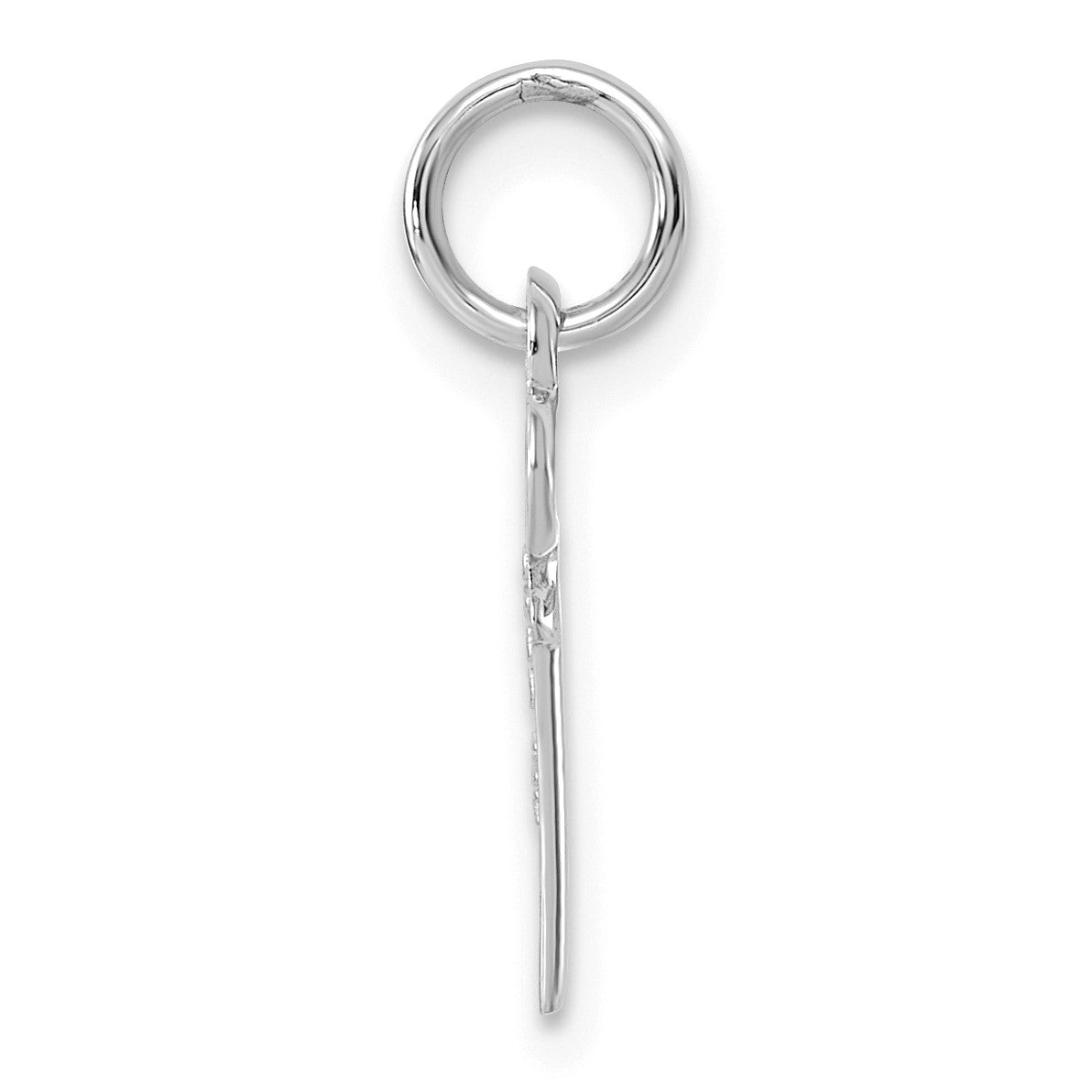 14K White Gold Key Letter C Initial Charm