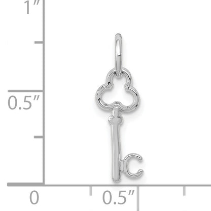 14K White Gold Key Letter C Initial Charm