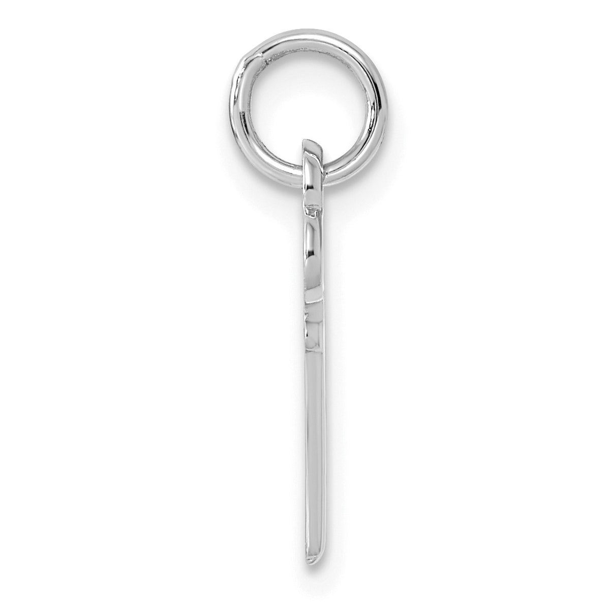 14K White Gold Key Letter G Initial Charm