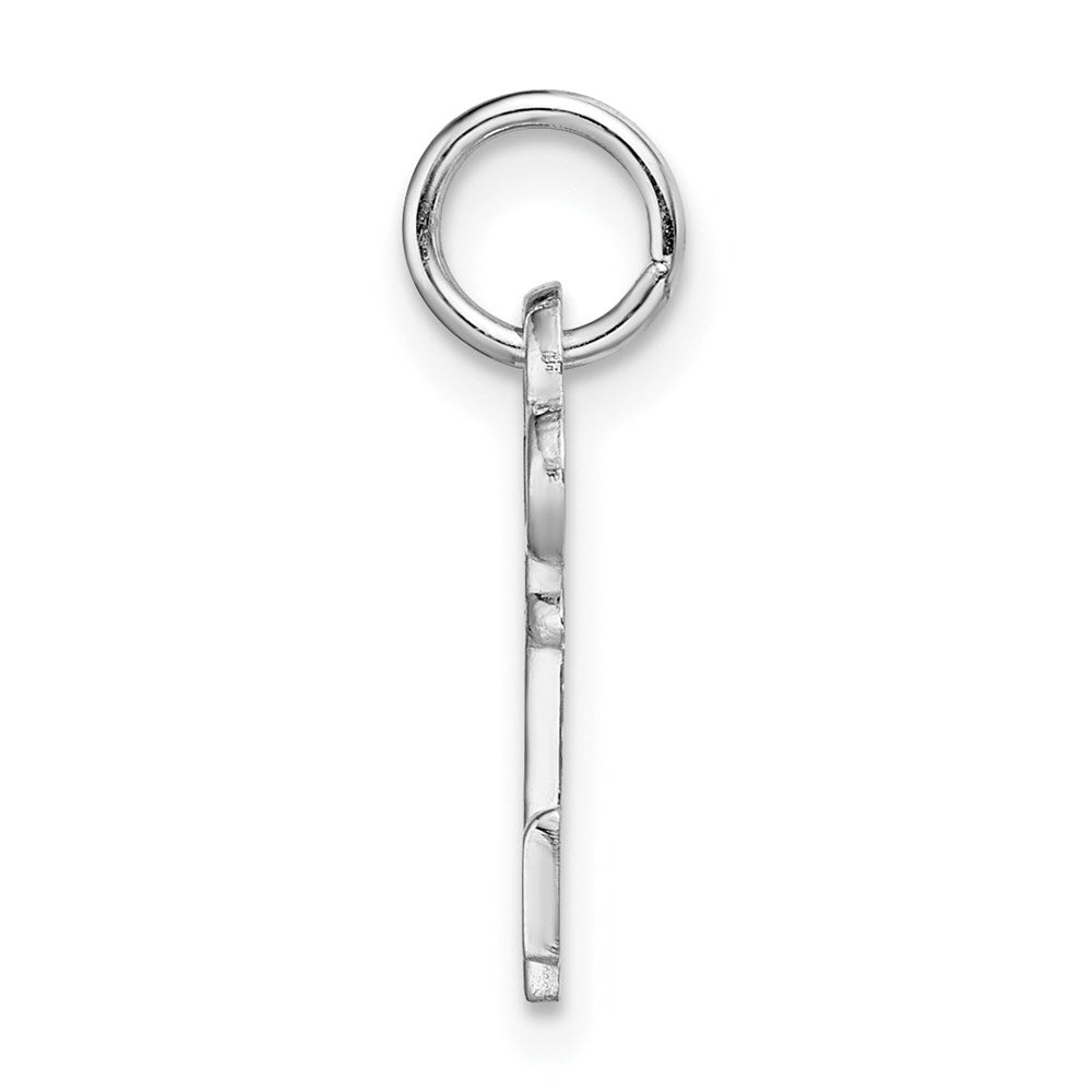 14K White Gold Key Letter H Initial Charm