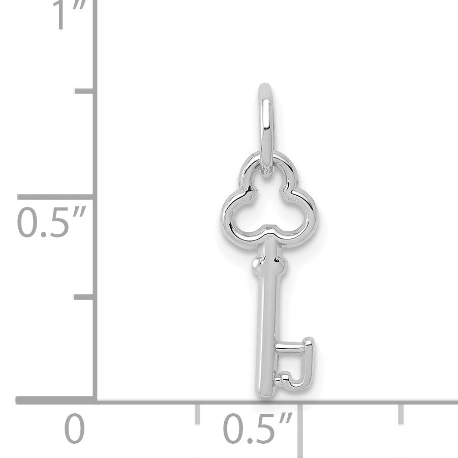 14K White Gold Key Letter J Initial Charm
