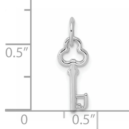 14K White Gold Key Letter J Initial Charm
