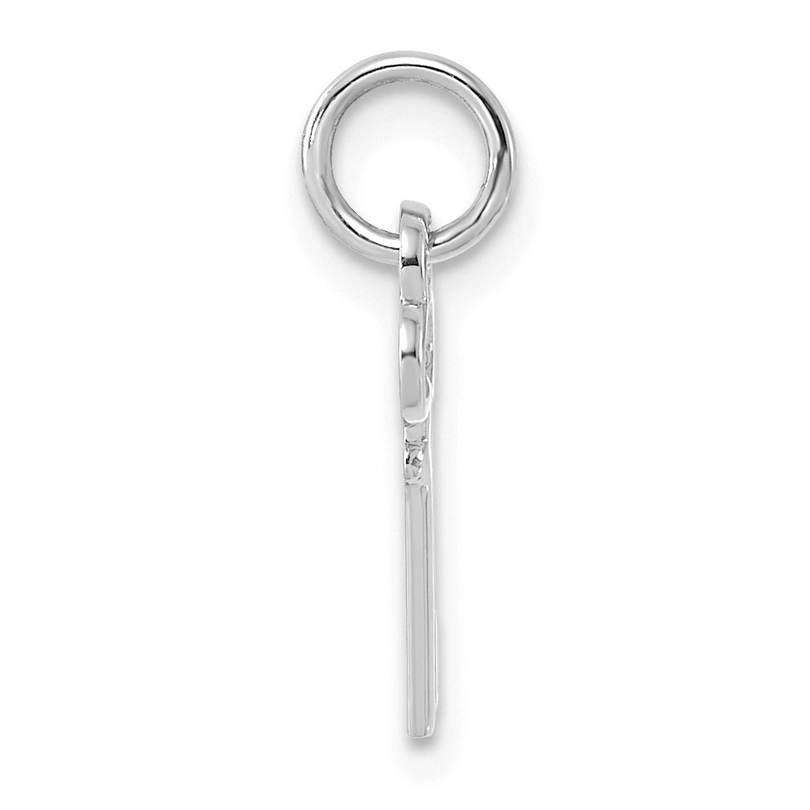 14K White Gold Key Letter L Initial Charm
