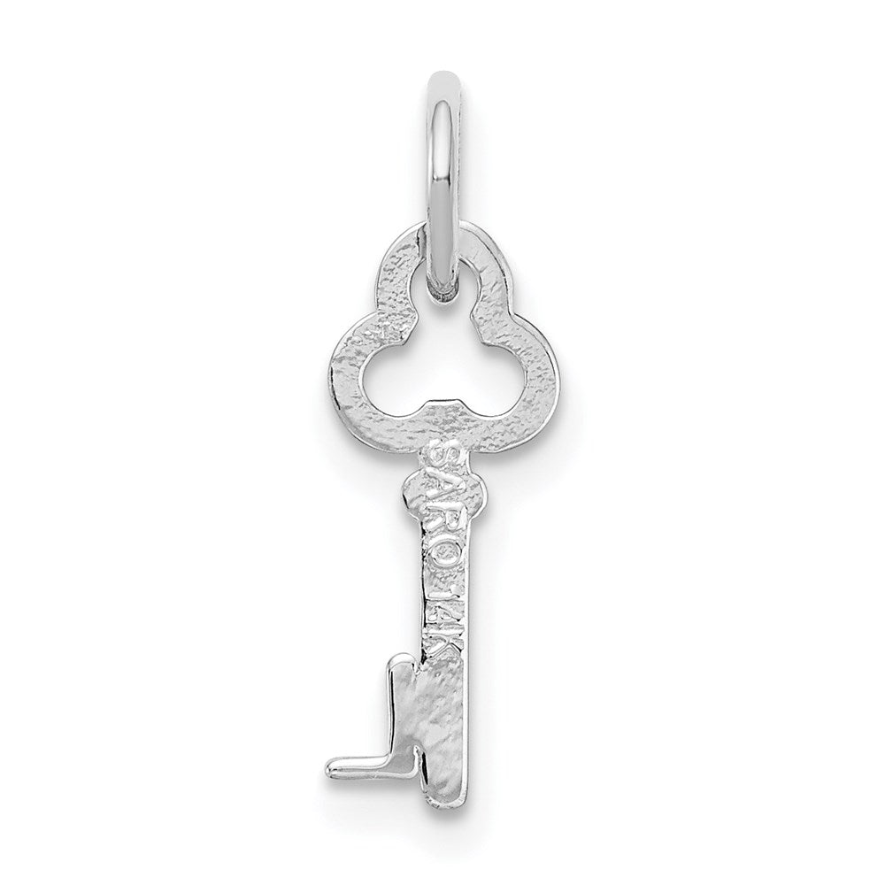 14K White Gold Key Letter L Initial Charm