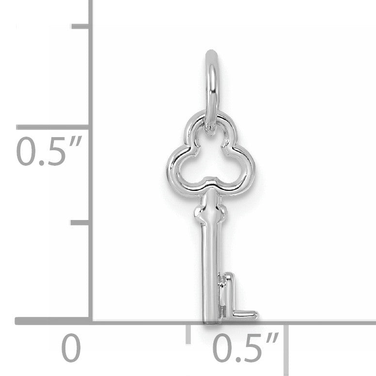 14K White Gold Key Letter L Initial Charm