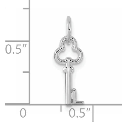 14K White Gold Key Letter L Initial Charm