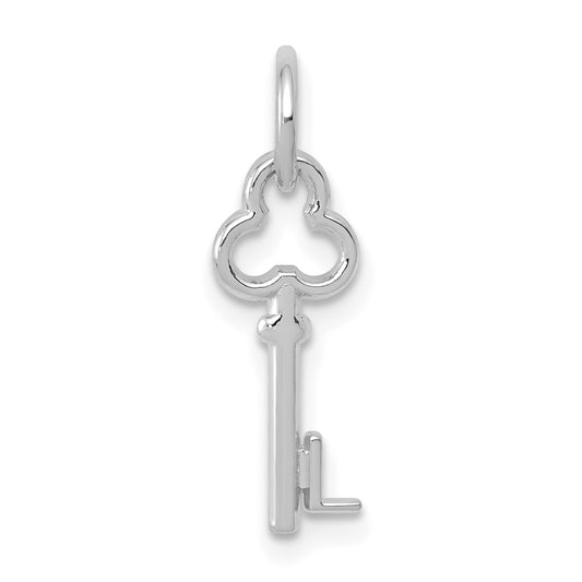 14K White Gold Key Letter L Initial Charm