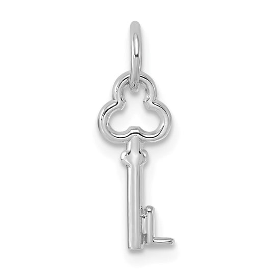 14K White Gold Key Letter L Initial Charm