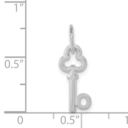 14K White Gold Key Letter O Initial Charm