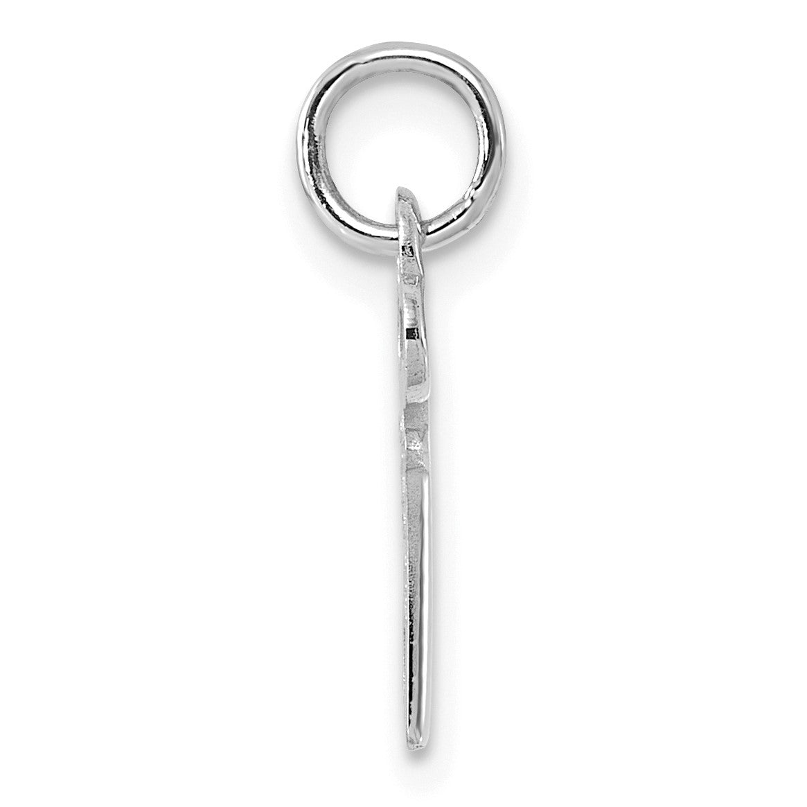 14K White Gold Key Letter T Initial Charm