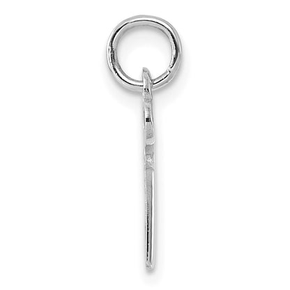 14K White Gold Key Letter T Initial Charm
