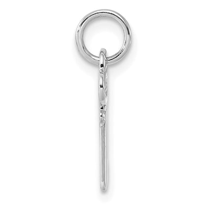 14K White Gold Key Letter W Initial Charm