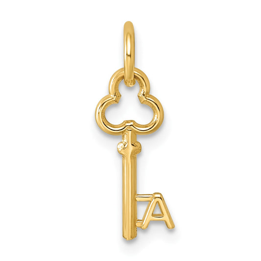 14k Key Letter A Initial Charm