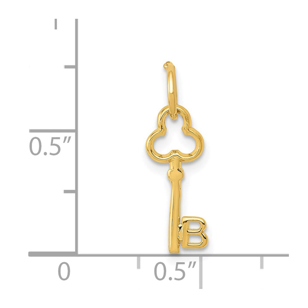 14k Key Letter B Initial Charm