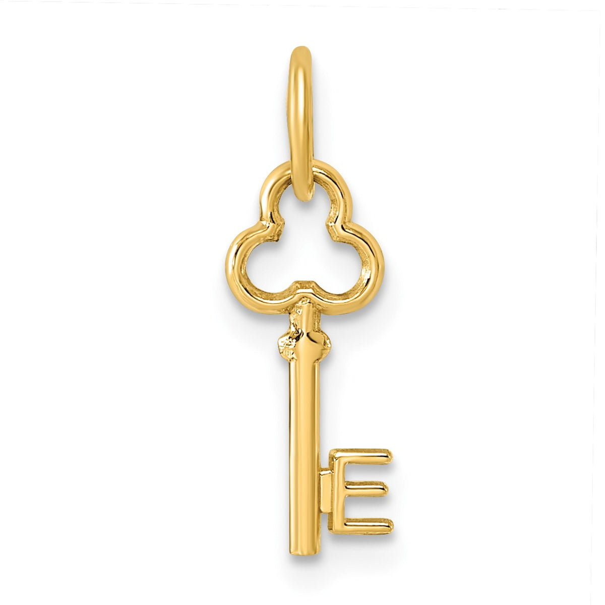 14k Key Letter E Initial Charm