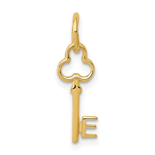 14k Key Letter E Initial Charm