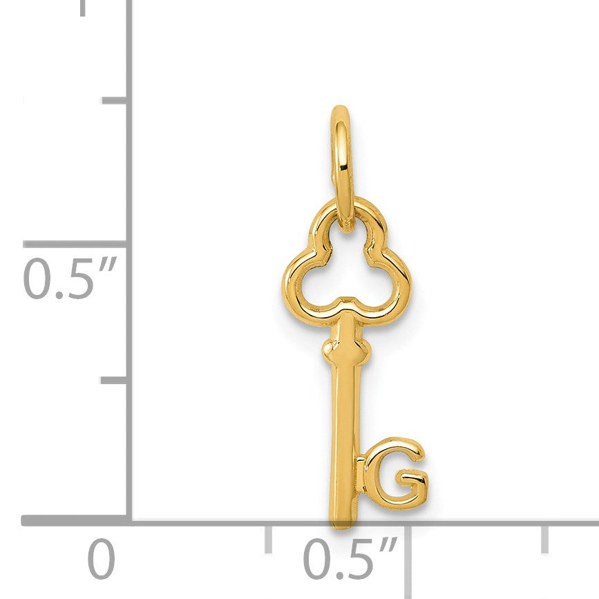 14k Key Letter G Initial Charm