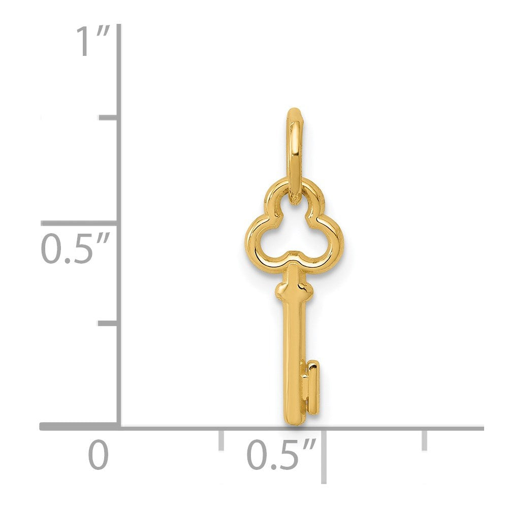 14k Key Letter I Initial Charm