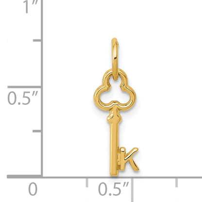 14k Key Letter K Initial Charm
