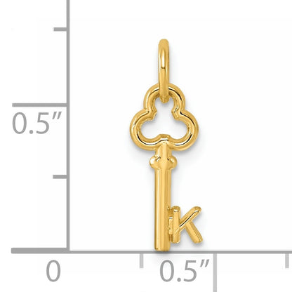 14k Key Letter K Initial Charm