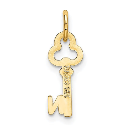 14k Key Letter N Initial Charm