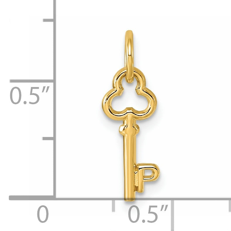 14k Key Letter P Initial Charm