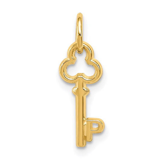 14k Key Letter P Initial Charm