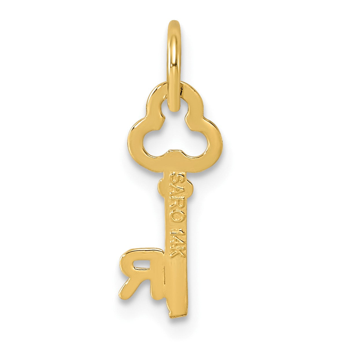 14k Key Letter R Initial Charm