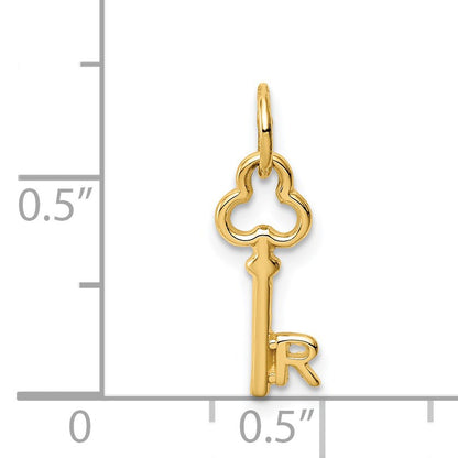 14k Key Letter R Initial Charm
