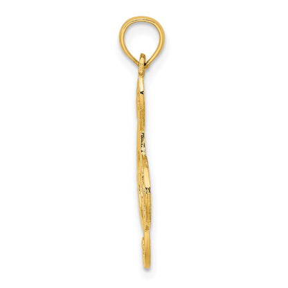 14K Textured Treble Clef Charm