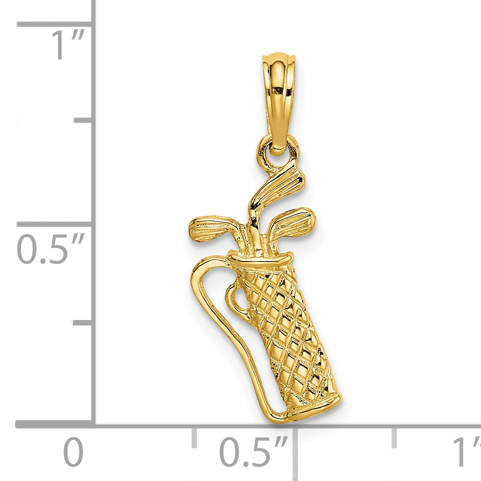 14k Golf Bag with Clubs Charm