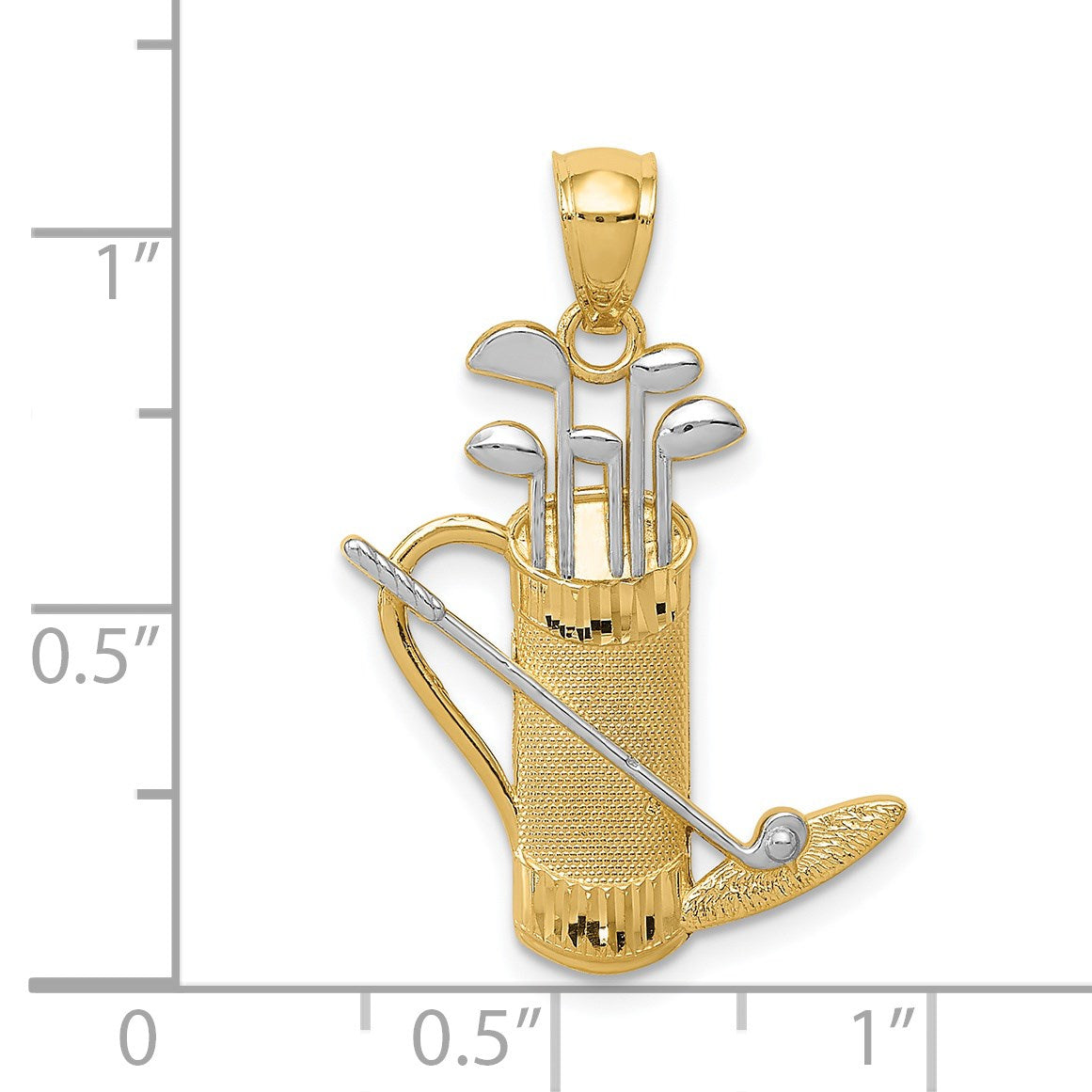 14k and White Rhodium Golf Bag Pendant