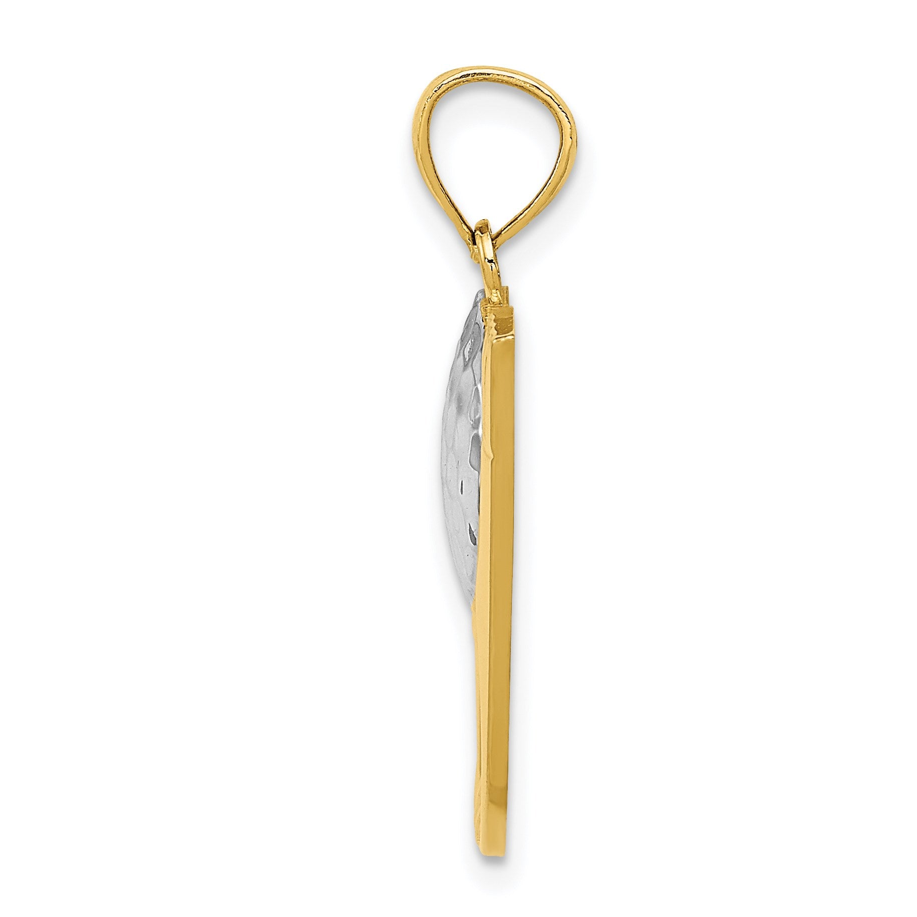 14k and White Rhodium Golf Club and Ball Pendant