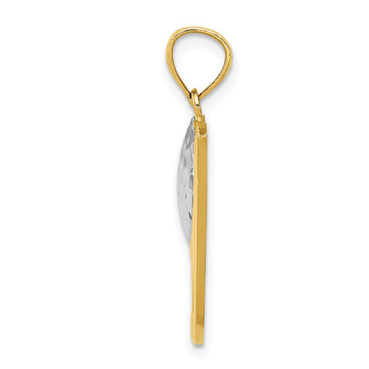 14k and White Rhodium Golf Club and Ball Pendant