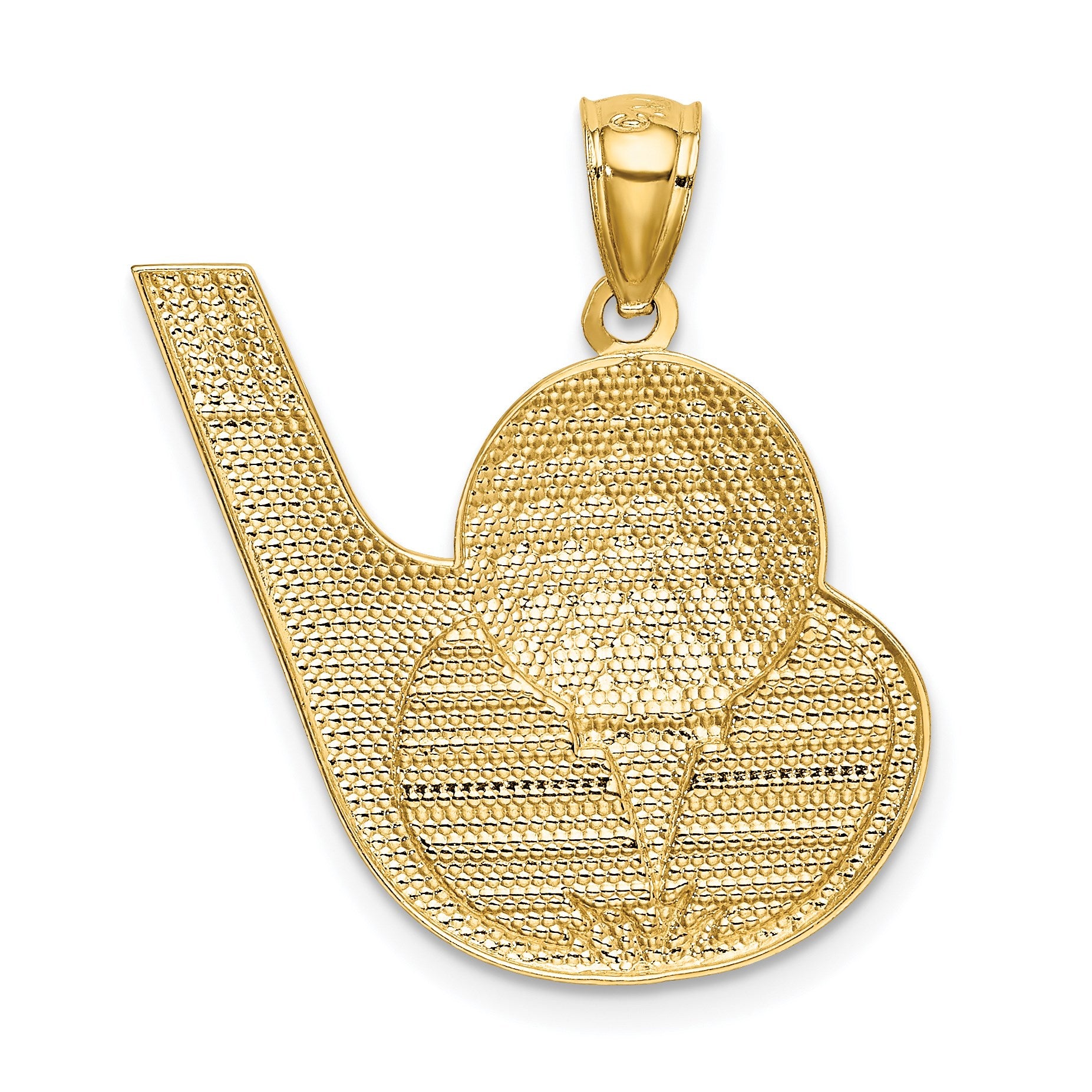 14k and White Rhodium Golf Club and Ball Pendant