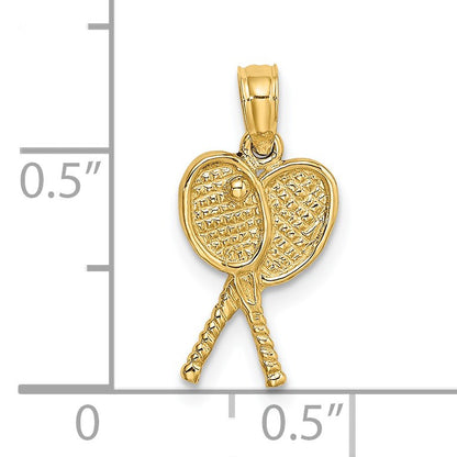 14k Tennis Racquets Charm