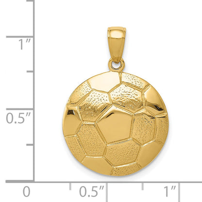 14k Large Domed Soccer Ball Pendant