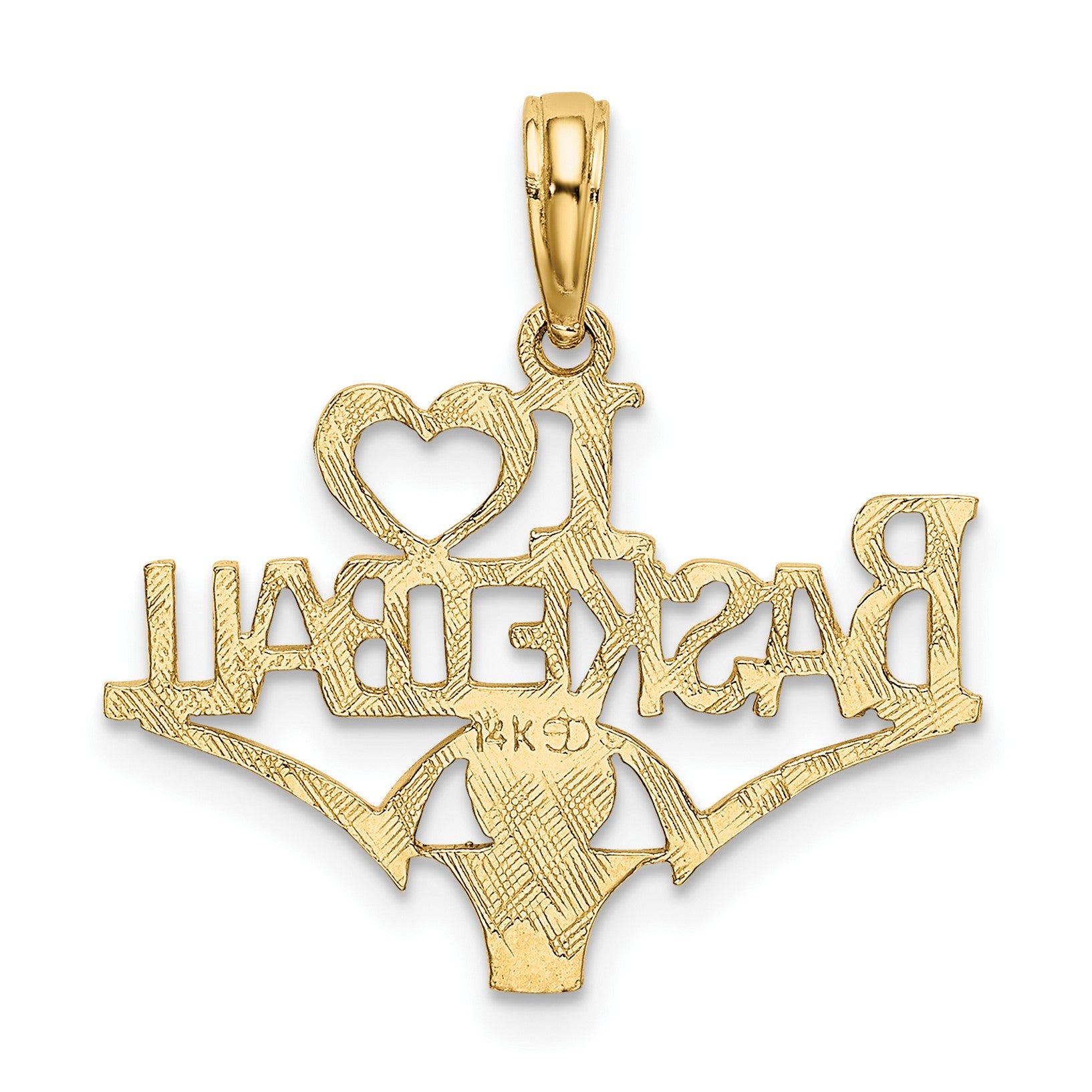 14K I HEART BASKETBALL with Ball and Net Charm