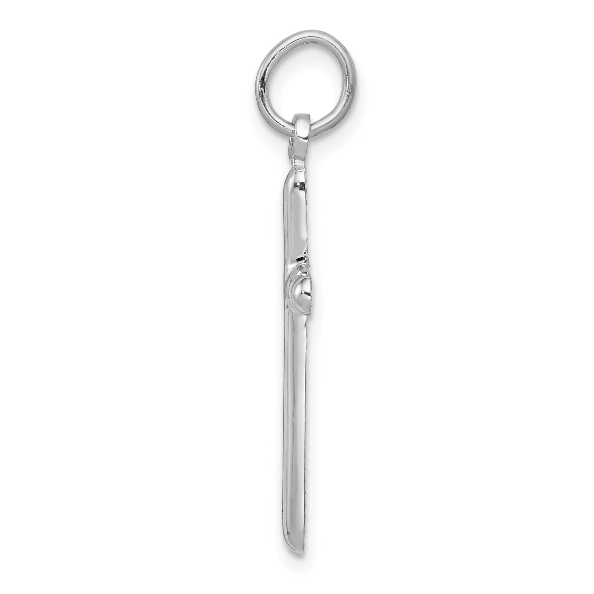 14k White Gold Cross Pendant