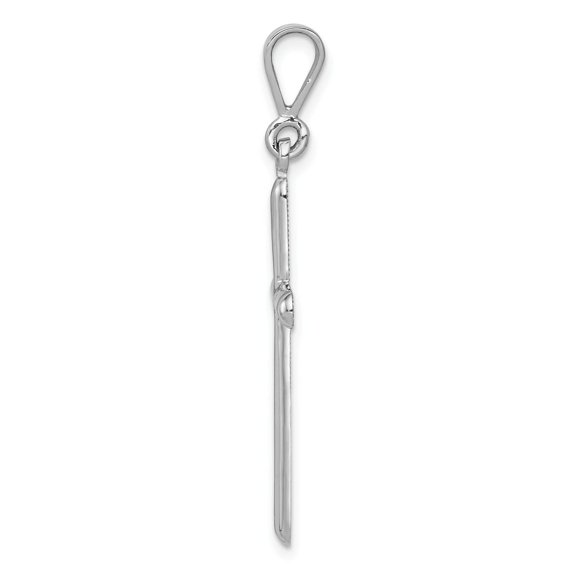 14k White Gold Cross Pendant