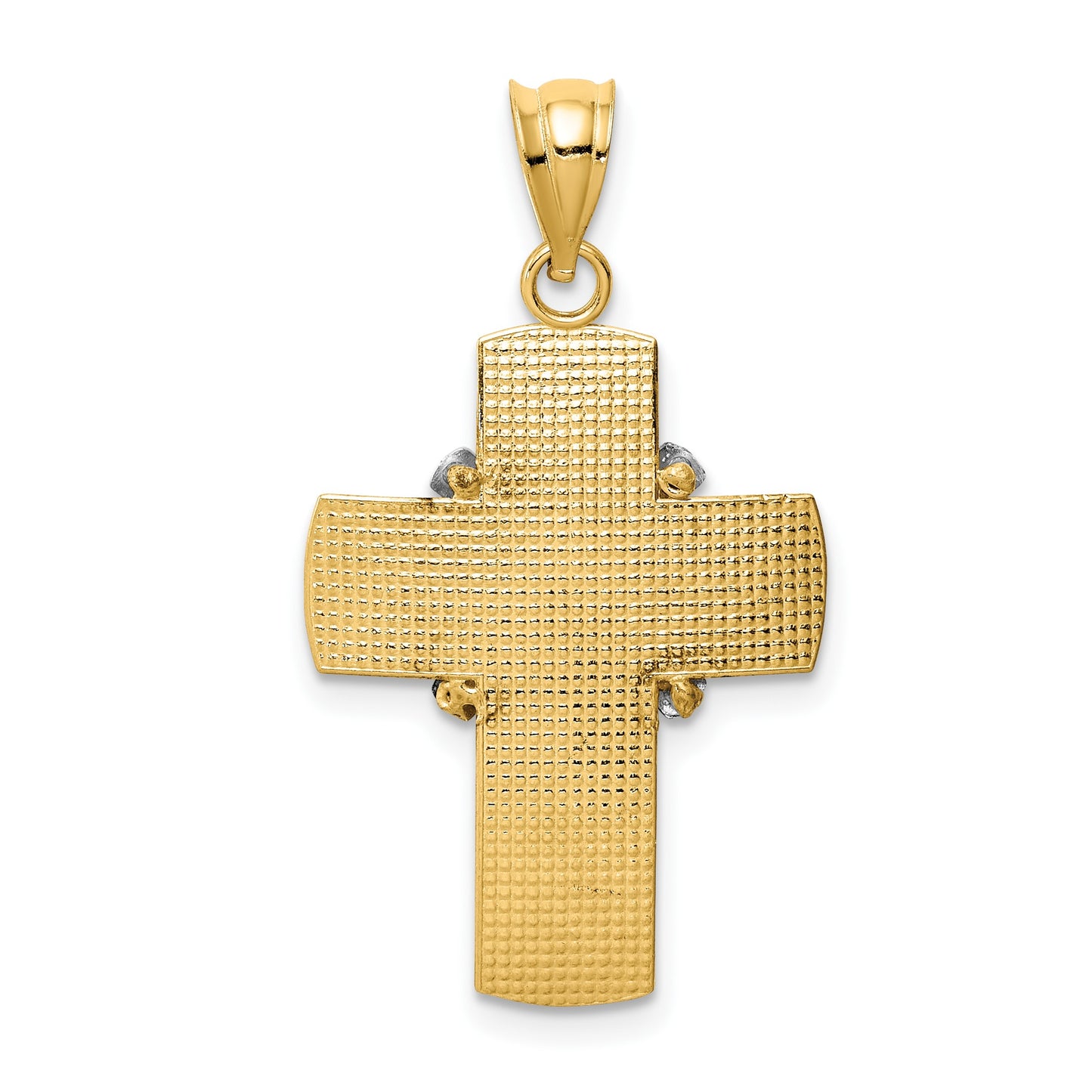 14K Two-tone Diamond-cut -X- Cross Pendant