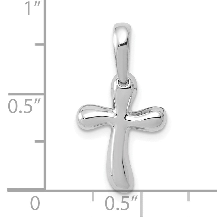 14k White Gold Small Freeform Cross Pendant