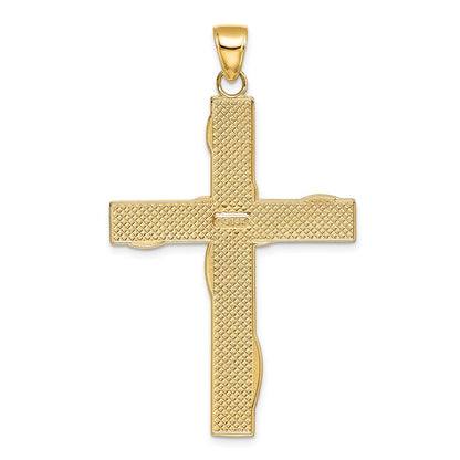 14K w/Rhodium HOPE FAITH LOVE BELIEVE Cross Pendant