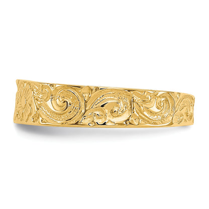 14k Flower and Scroll Toe Ring