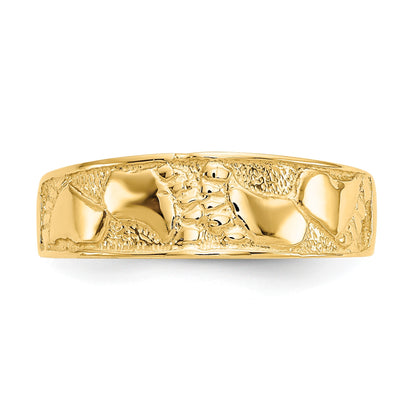 14K Footprints Toe Ring