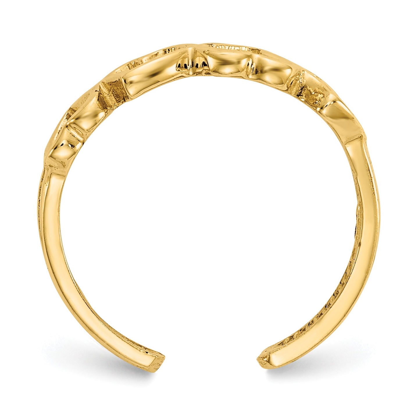 14K Open Hearts Toe Ring